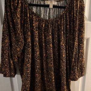 Michael Kors top women’s top 2x gold and black banded bottom
